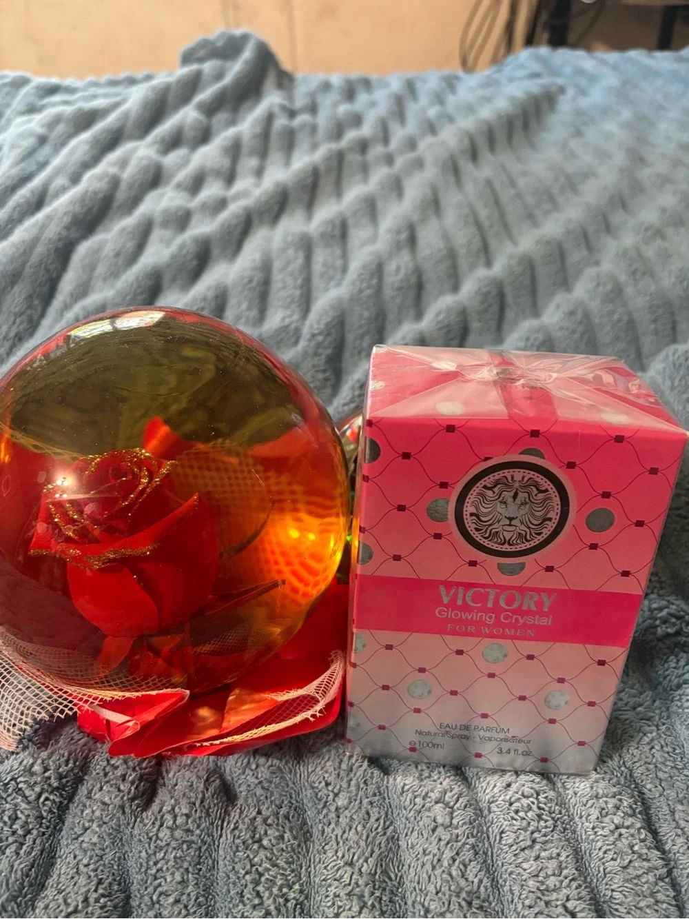Tory Burch Red Rose Glass Decorative Globe